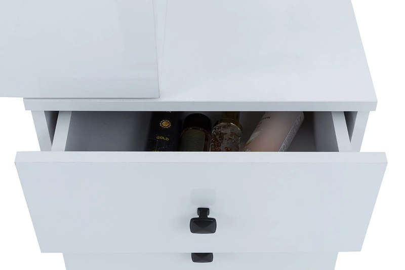 Elegant white with black finishes dressing table