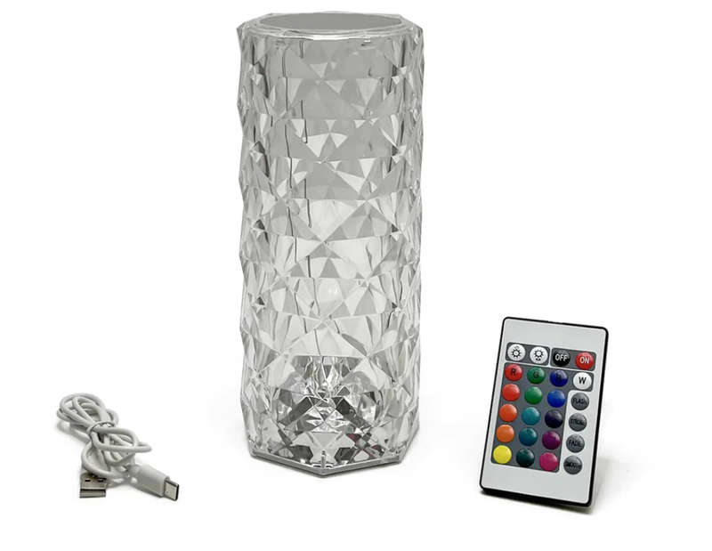 16 Colors Crystal Desktop Lamp Rose Diamond Shaped