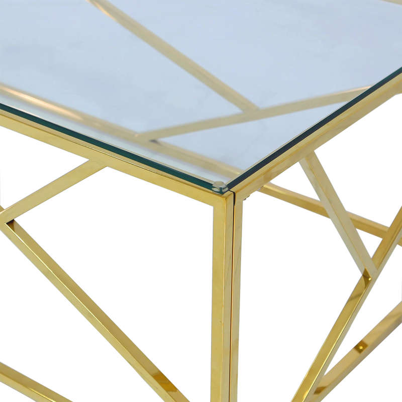 Cyprus Side/ End Table - Gold Transparent