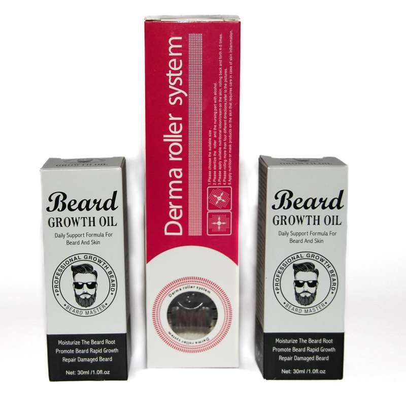 Beard Growth Oil 2 Pack + Derma Roller System Kit