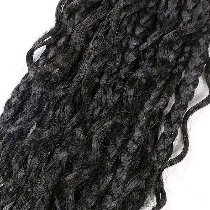 14" Goddess Box Three Braids Hair Extension Crochet Curly Hair - Brown 1B/27#