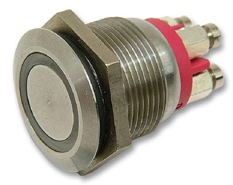 Bulgin Limited (MPI002/TERM/RD) Vandal Resistant Switch, 19.2 mm