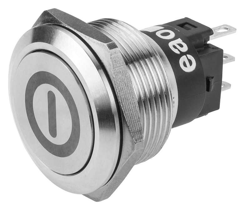 EAO (82-6151.2000.B001) Vandal Resistant Switch, Engraved, On / Off, 22 mm
