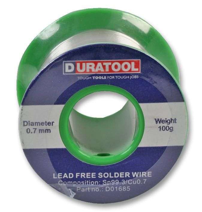 Duratool (D01685) Solder Wire, SN/CU, 0.7mm, 100g