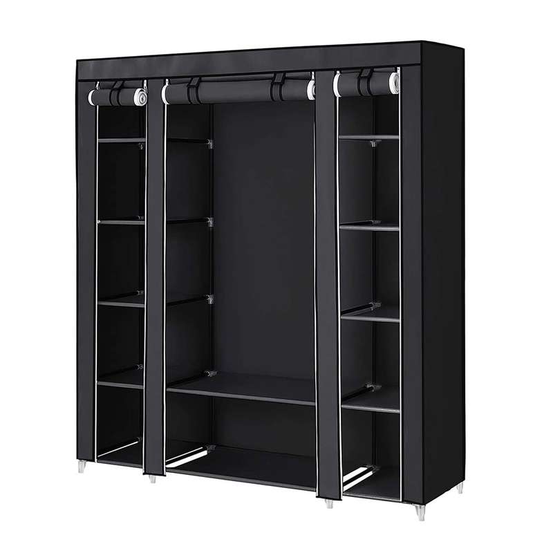 Wardrobe Portable for Bedroom Clothes Rail Non-Woven Fabric Cover