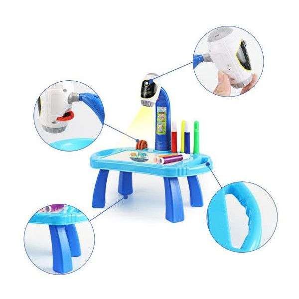 Olive Tree - Kids Learning Drawing Table With Smart Projector - Pink