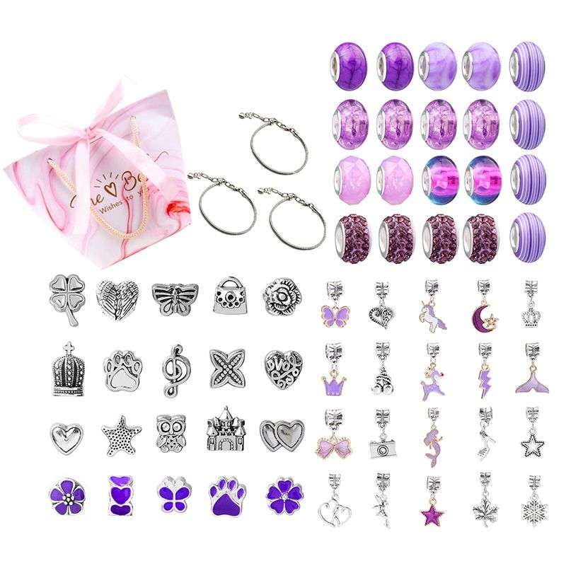 64 Piece DIY Charm Bracelet Making Kit For Girls