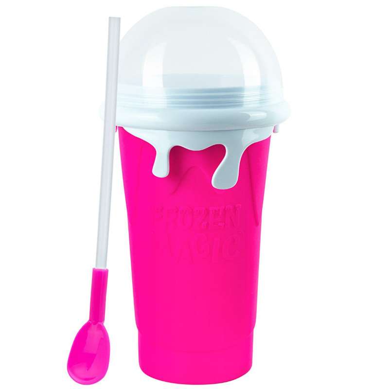 Slushy Frozen Magic Cup, DIY Portable Magic Slushy Squeeze Cup 500ML - Red, White