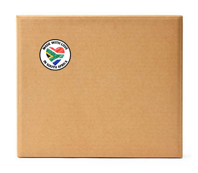 Made with Love  in South Africa Vinyl Stickers - Roll of 500 Stickers