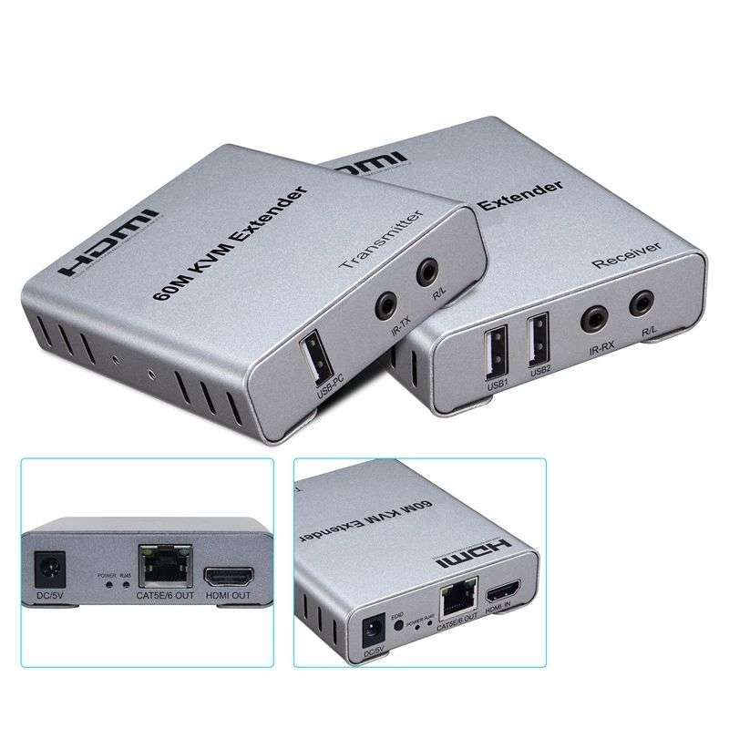 60M HDMI Extender KVM Signal Extender With Audio