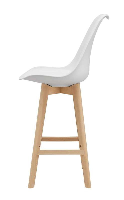 Modern and Stylish Padded Bar Stool - White