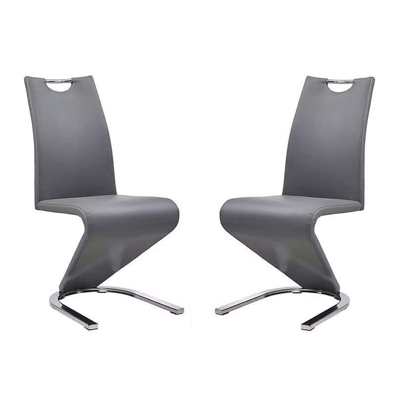 Dining Chairs - Set of 2 Z-Shape Luxury and Modern -Grey Colour