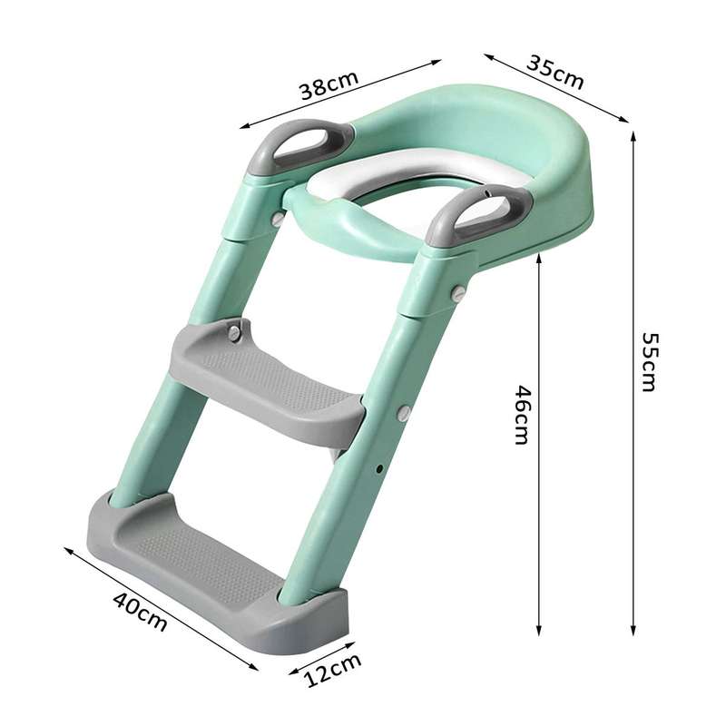Foldable Children Potty Training  Toilet Seat Ladder Step With Soft  PU Pad