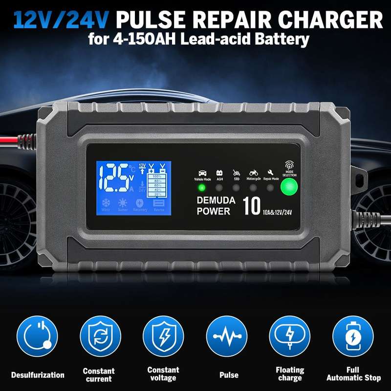 12/24V Battery Charger Full Automatic with Pulse Repair Function