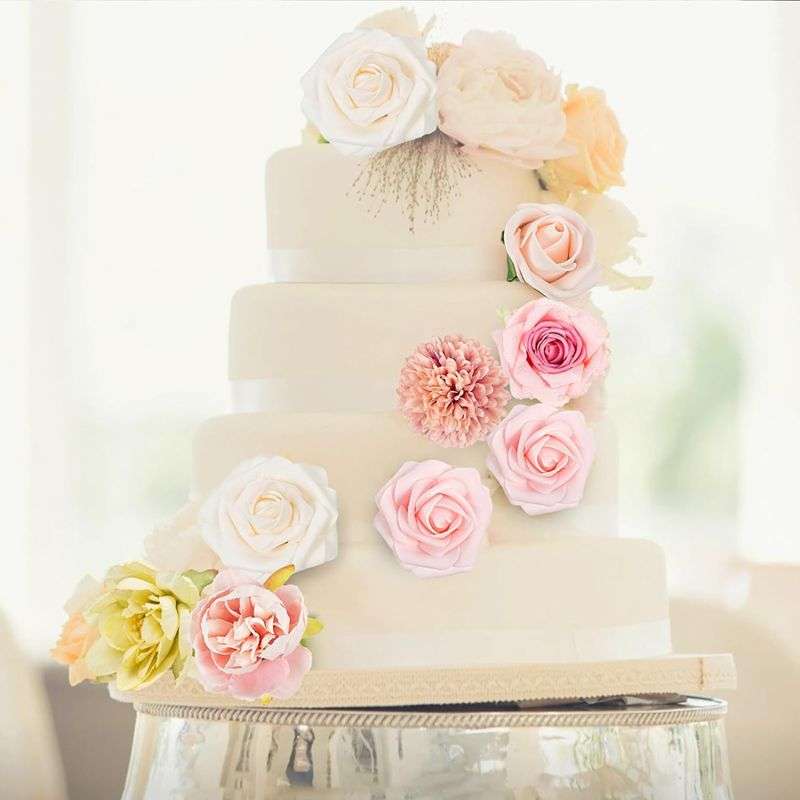 Pink Artificial Flowers Combo Wedding Bouquets Decorations