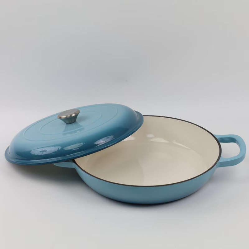 Cast Iron Round Casserole Dish - Green