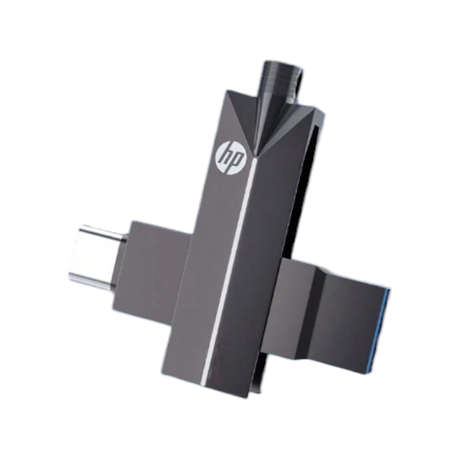 HP - Metal USB & Type C Flash Drive With 32BG Storage Capacity - Black