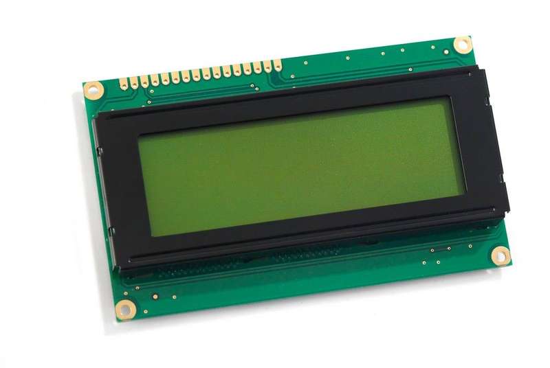 Midas (MC42005A6W-SPTLYI-V2) Alphanumeric LCD, Black on Yellow / Green