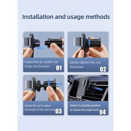 LENOVO - Phone Mount for Car Vent With Upgraded Clip - Black