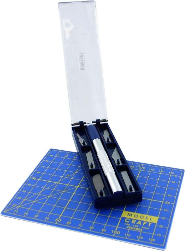 Modelcraft (PKN2008) Craft Knife Set, Knife Handle, 6 Steel Blade