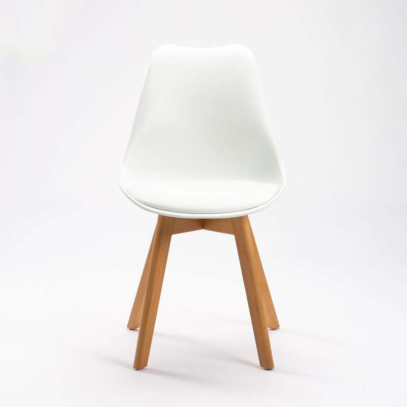 Emily Wooden Leg Dining Chair - White