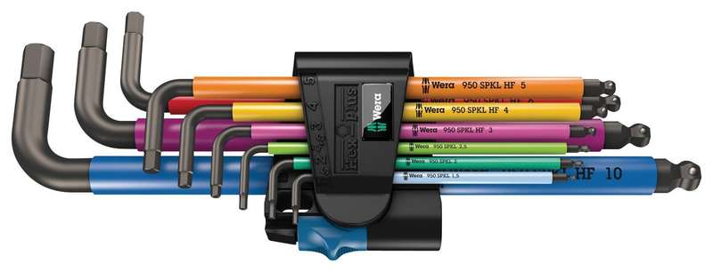Wera (05022210001) Hex Key Set, Multicolour, Holding Function, 9 Piece