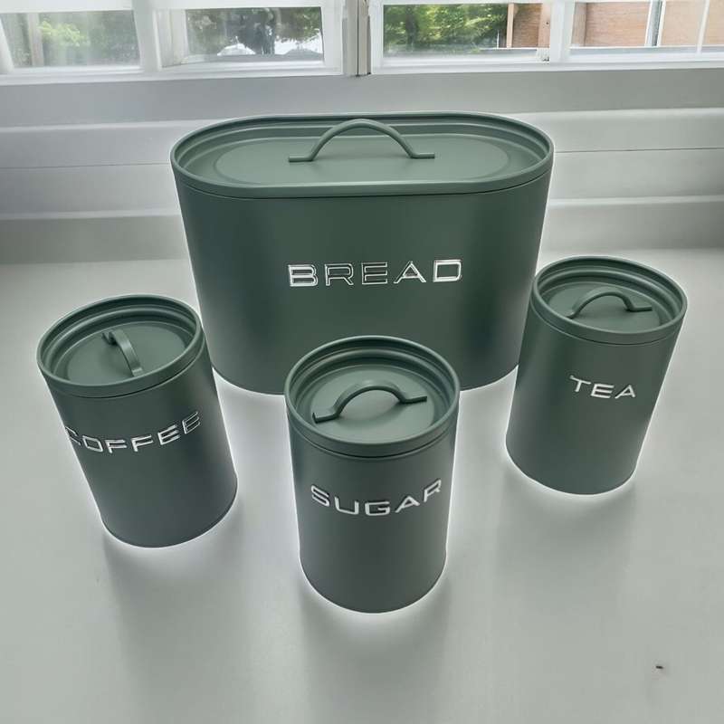 Breadbin and Cannister 4 Piece Set - Green