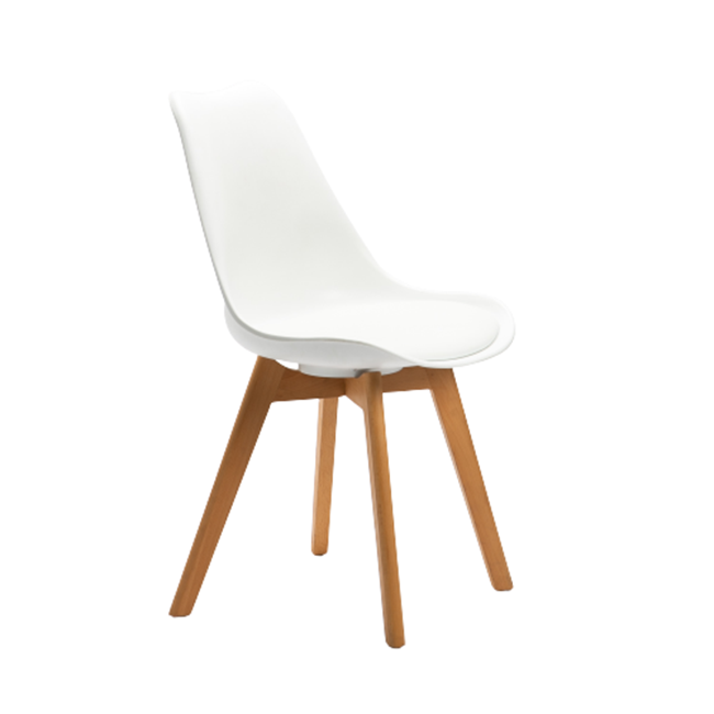 Emily Wooden Leg Dining Chair - White