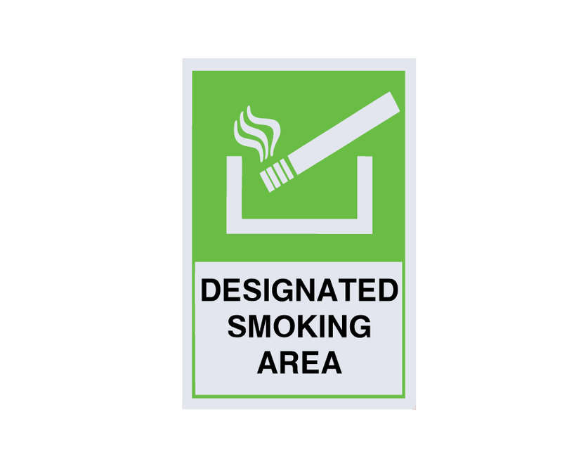 Designated Smoking Area ABS Safety Sign Boards