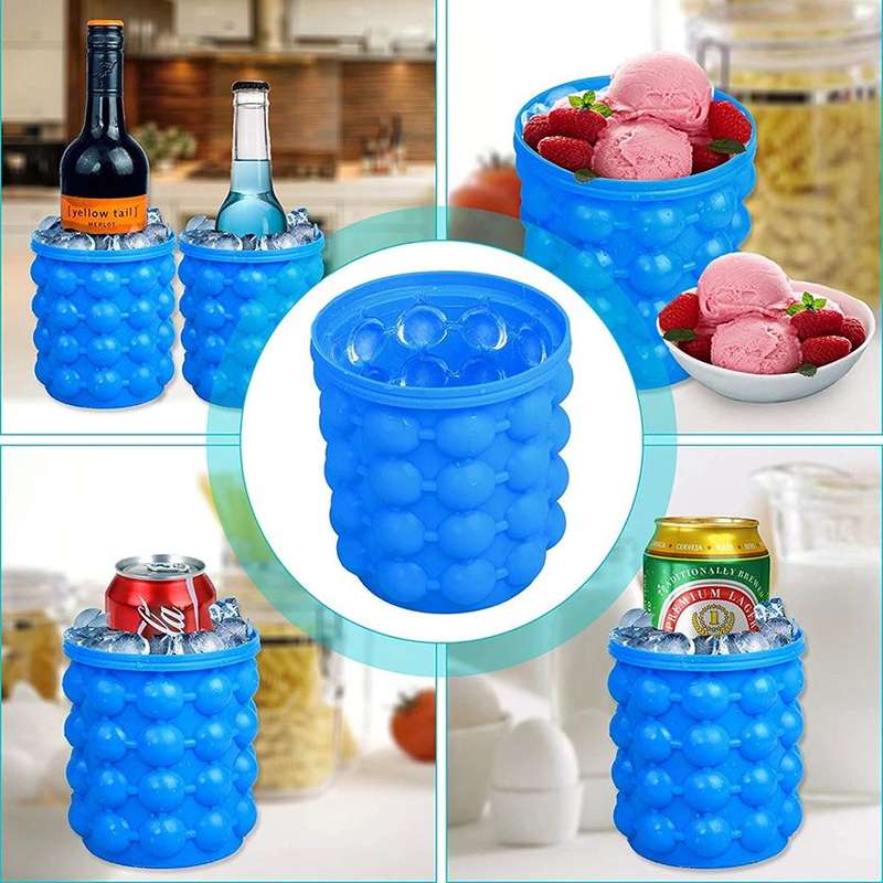 2-in-1 Ice Cube Maker and Ice Bucket Genie