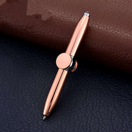 Fidget spinner pen with LED light - Rose gold