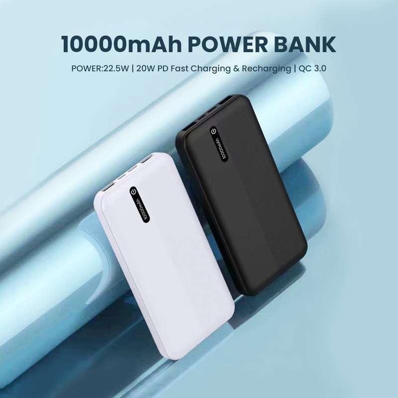 10000mAh Power Bank - White