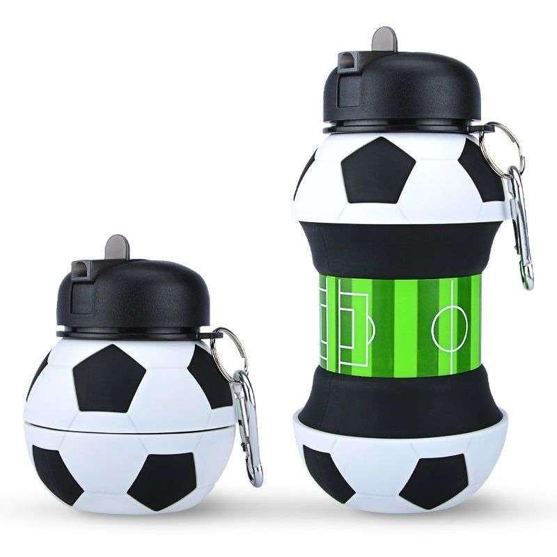 Football Shaped Folding Silicone Water Bottle