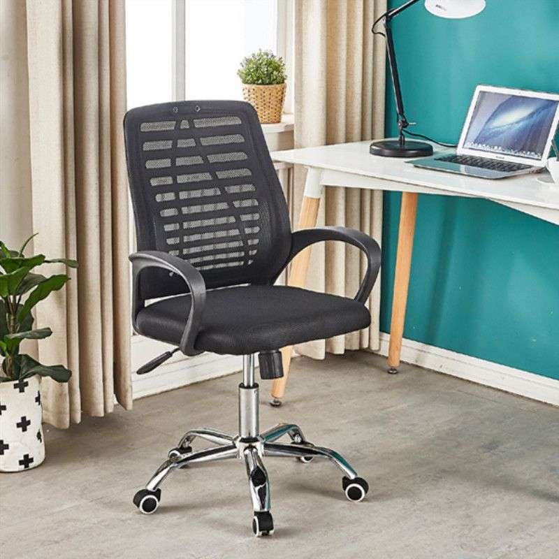 Office Chairs -Mesh 360° Swivel Office Chair With Armrest - Black Colour
