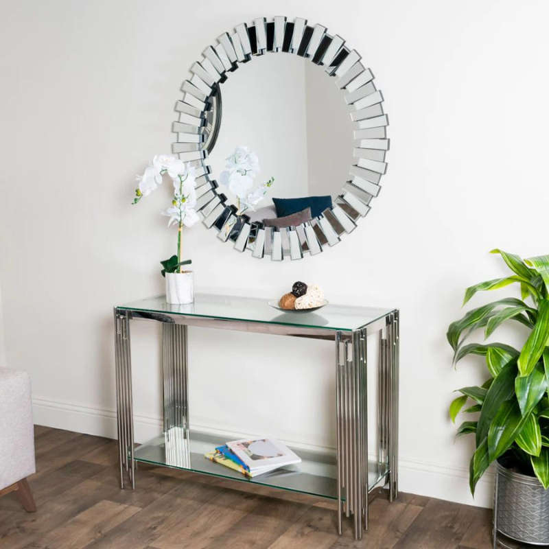 Acero Glass Top Console Table