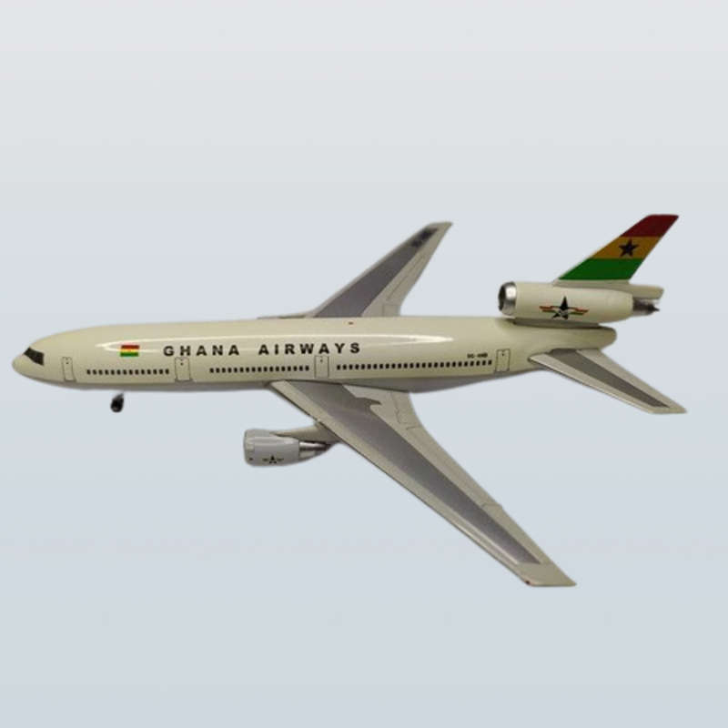 1:400 Scale, Ghana Airways, McDonnel Douglas, DC -10 , Diecast Alloy Model