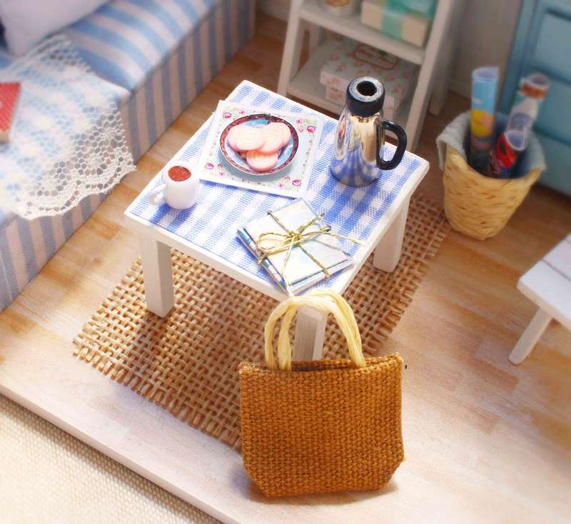 CUTEROOM DIY Miniature House - Fresh Sunshine Light Blue Room