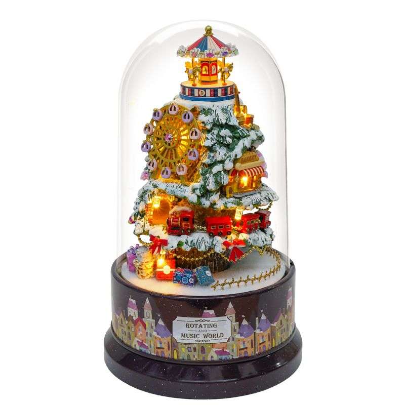 Cuteroom Diy Miniature Music Rotating Box - Ice And Snow Wonderland