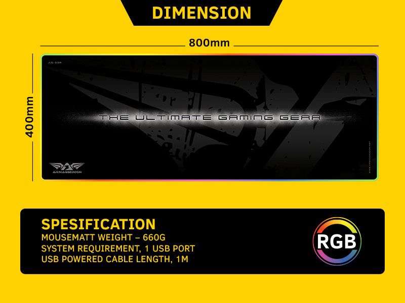 Armaggeddon Assault AS-33R Extra Large RGB Gaming Mouse Mat