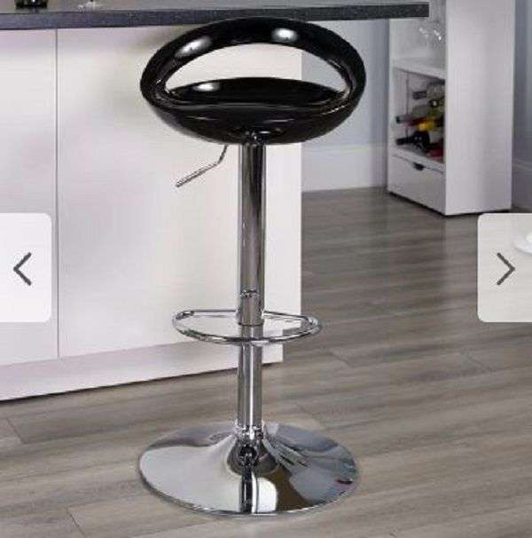 Barstool - Glossy Cutout Barstool with Gear Lift - Black
