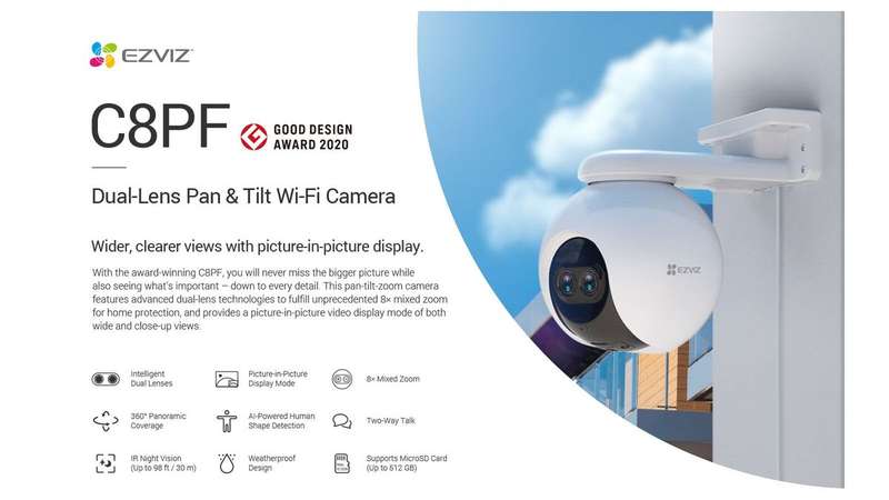 EZVIZ C8PF Dual Lens Pan and Tilt AI Powered Wi-Fi Camera