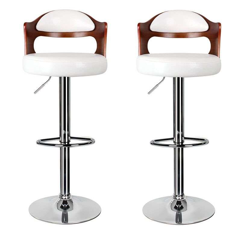 Modern Design Bar Stools - White, Brown