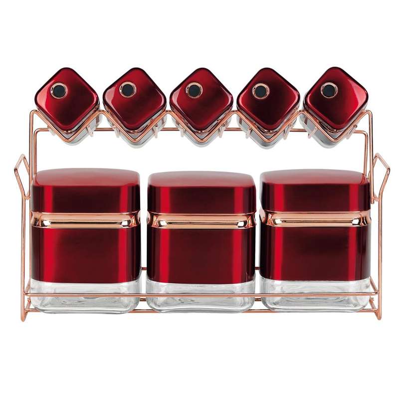 Canister Set 8 Piece - Red