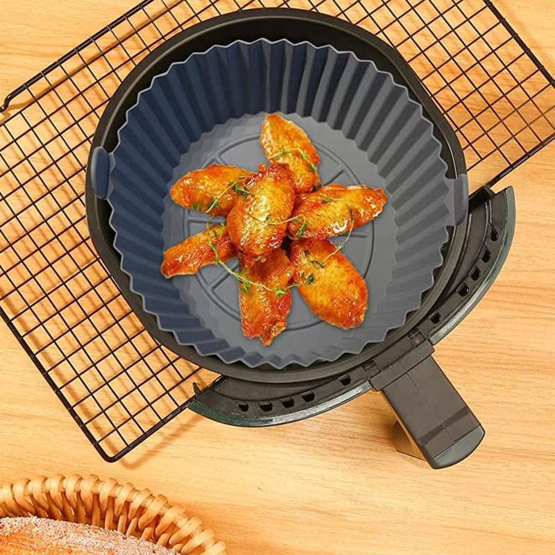 20cm Air Fryer Reusable Silicone Liner With Handles