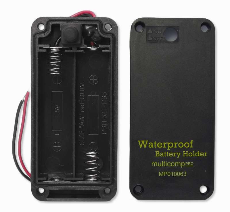Multicomp Pro (MP010063) Battery Holder 2xAA Size, 150mm with Switch Screw