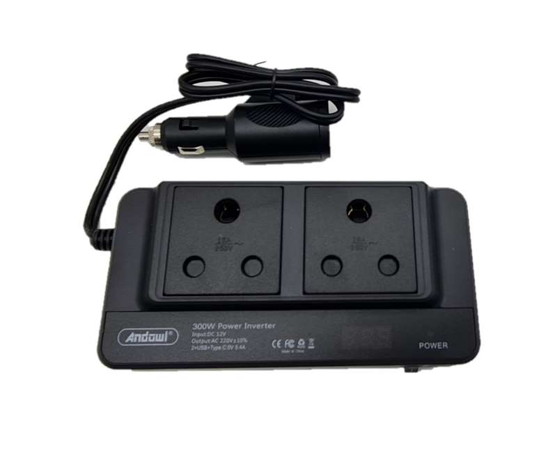 300W Car Power Inverter DC 12V to 220V AC with 4 USB Charger Ports Q-CC8300