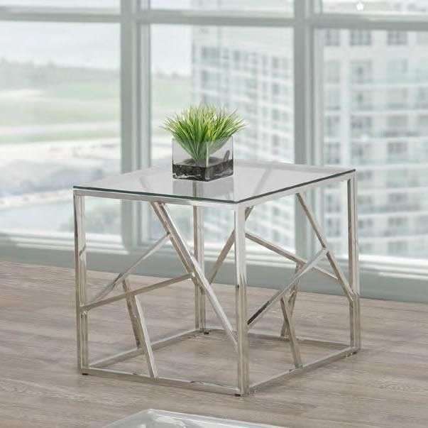 Cyprus Side/ End Table- Grey, Transparent