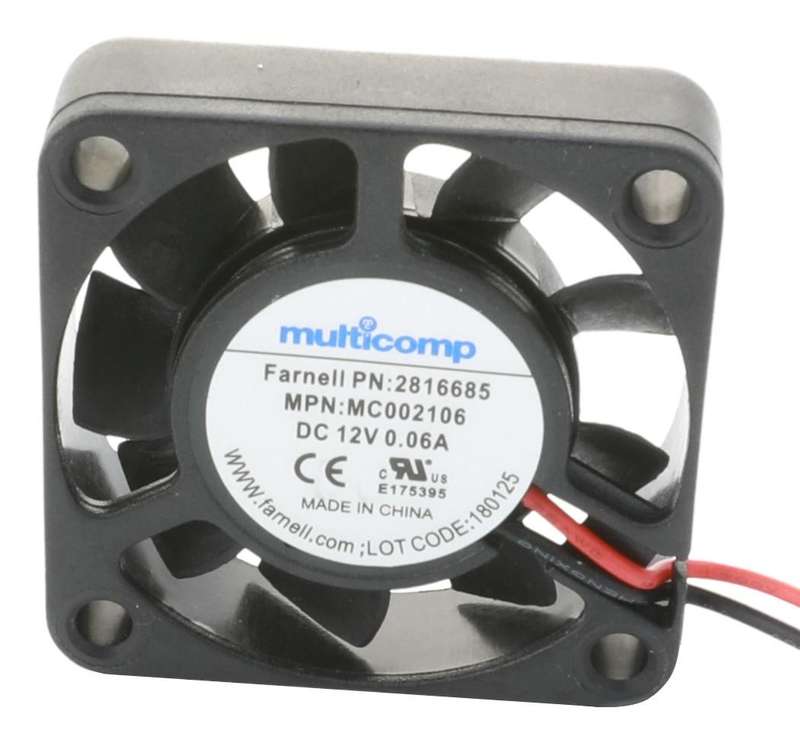 Multicomp Pro (MC002106) DC Axial Fan, 12 V, Square, 40 mm, 10.5 mm
