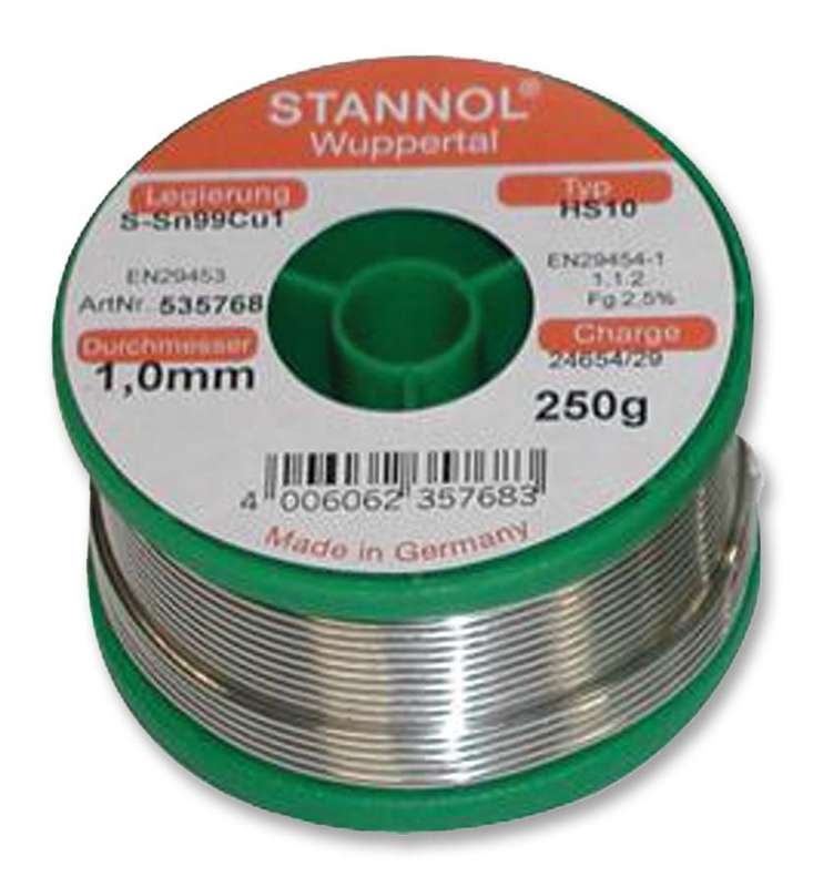 Stannol (535769) Solder Wire, Lead Free, 2mm Diameter, 227°C, 250g