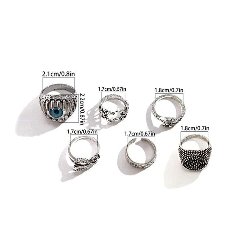 Men's Stainless-Steel Dragon Claw Evil Devil Skull Eyeball Rings